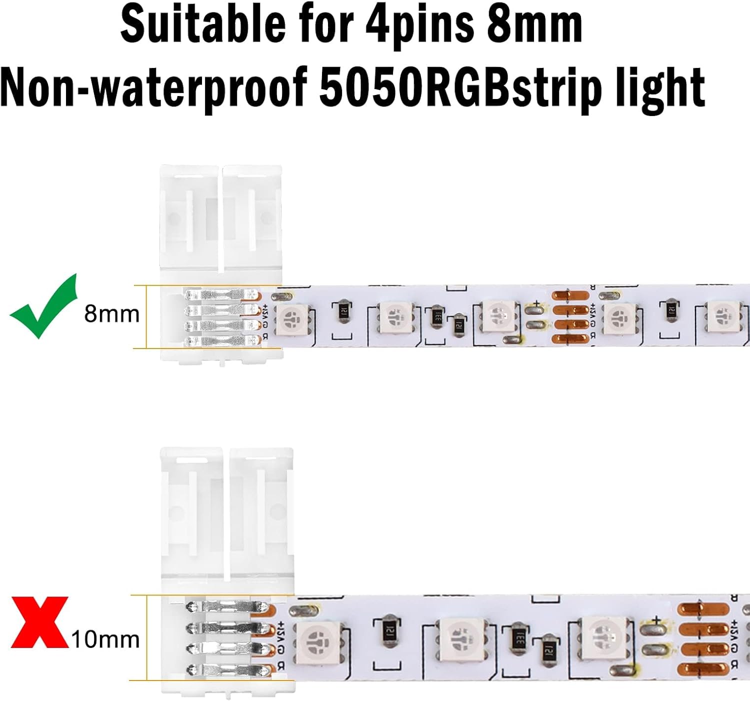 8mm-10mm 4핀 I 모양 LED 스트립 무납땜 커 - Rgb Led Matrix 8X8 리뷰 및 가격