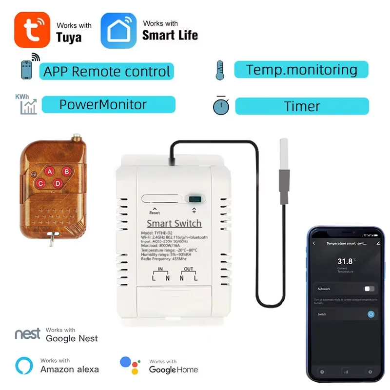 투야 와이파이 16A/20A 스마트 온습도 스위치 전력 - Sonoff Basic Switch 리뷰 및 가격