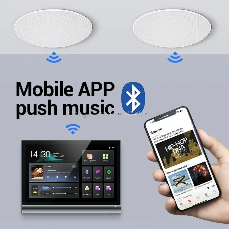 새로운 디자인 7인치 스마트 홈 스피커 벽걸이형 앰프  - Home Automation System Design 리뷰 및 가격