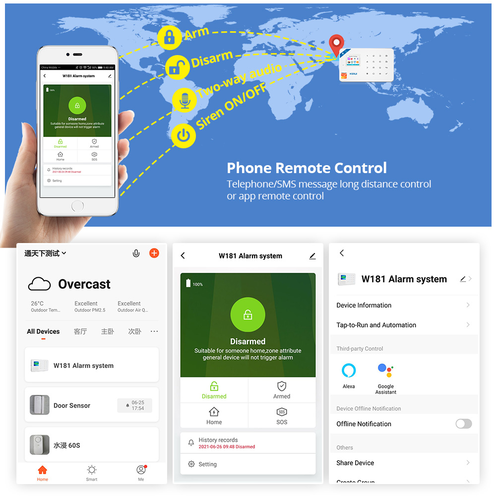 KERUI 보안 경보 시스템 키트 W184 4G WIF - Smart Home Automation Diy 리뷰 및 가격